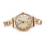 Antique 9ct rose gold Buren grand prix watch