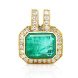 4.10ct Emerald and diamond pendant