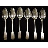 Six sterling silver teaspoons