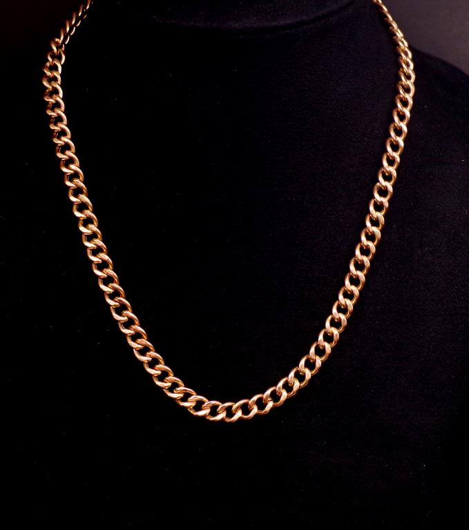 7mm Rose gold curb link chain necklace