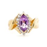 Amethyst set 10ct yellow gold ring