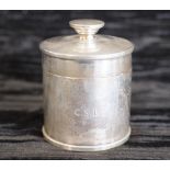 Sterling silver cylinder form cigarette box