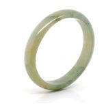 Carved oval jade bangle