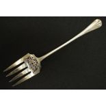 Victorian sterling silver serving fork