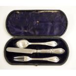 Victorian sterling silver christening set