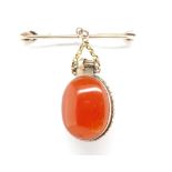 Antique carnelian and gold perfume bottle pendant