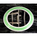 Sterling silver and green guilloche enamel buckle