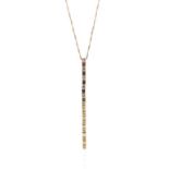 Diamond and 9ct yellow gold pendant and chain