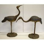 Pair of brass ibis figures