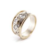 Diamond set two tone 18ct gold ring