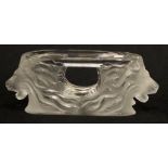 Lalique crystal lion head form stand