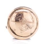 Early 20th C. Rose gold Kookaburra brooch