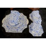 Quantity of blue & white Wileman teawares