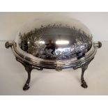 Silver plate food serving dish