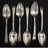Set six George III sterling silver dessert spoons