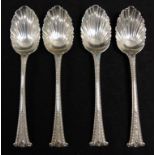 Set four Victorian sterling silver coffee spoons