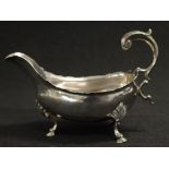 George IV sterling silver gravy boat