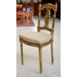 Louis XVI style gilt wood chair