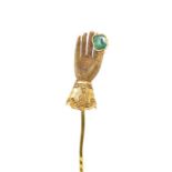 Victorian 9ct gold "Hand" stick pin