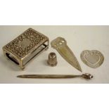 Five small silver implements
