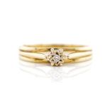 Diamond and 9ct yellow gold ring