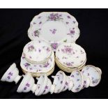 Nineteen piece Hammersley "Violets" teaset