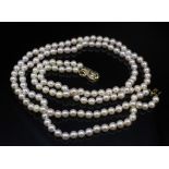 7mm pearl double strand necklace
