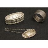 George V sterling silver lidded trinket box