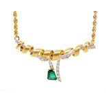 Columbian emerald, diamond and 18ct yellow gold