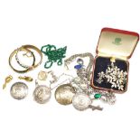 Antique, silver and costume jewellery group