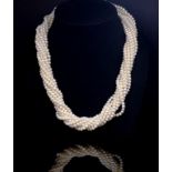 Multi strand pearl necklace