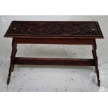 Vintage carved wood bench seat