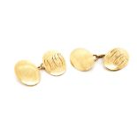 Antique 15ct yellow gold oxford oval cufflinks