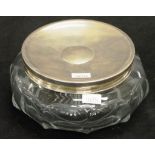 Antique sterling silver lidded crystal bowl