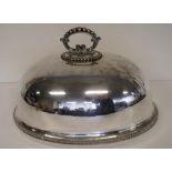 Large Victorian silver plate food dome