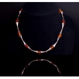 Baltic cognac sterling silver choker necklace