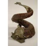 Victorian buffalo horn & plate fish centrepiece