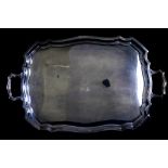 Silver plate two handled tray