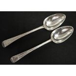 George III pair of sterling silver table spoons