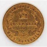 Australian Gold Half Sovereign 1866 Sydney Mint