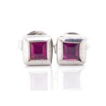 Ruby and 18ct white gold stud earrings