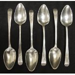 George III set of six sterling silver teaspoons