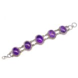 Amethyst and silver bracelet