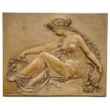 Art Nouveau Bronzed classical portrait on board