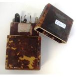 Victorian tortoiseshell case & cut throat razors