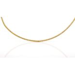 18ct yellow gold snake / wire chain necklace