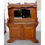 Arts & Crafts oak mirror back chiffonier