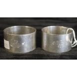 Two good heavy Australian silver napkin rings