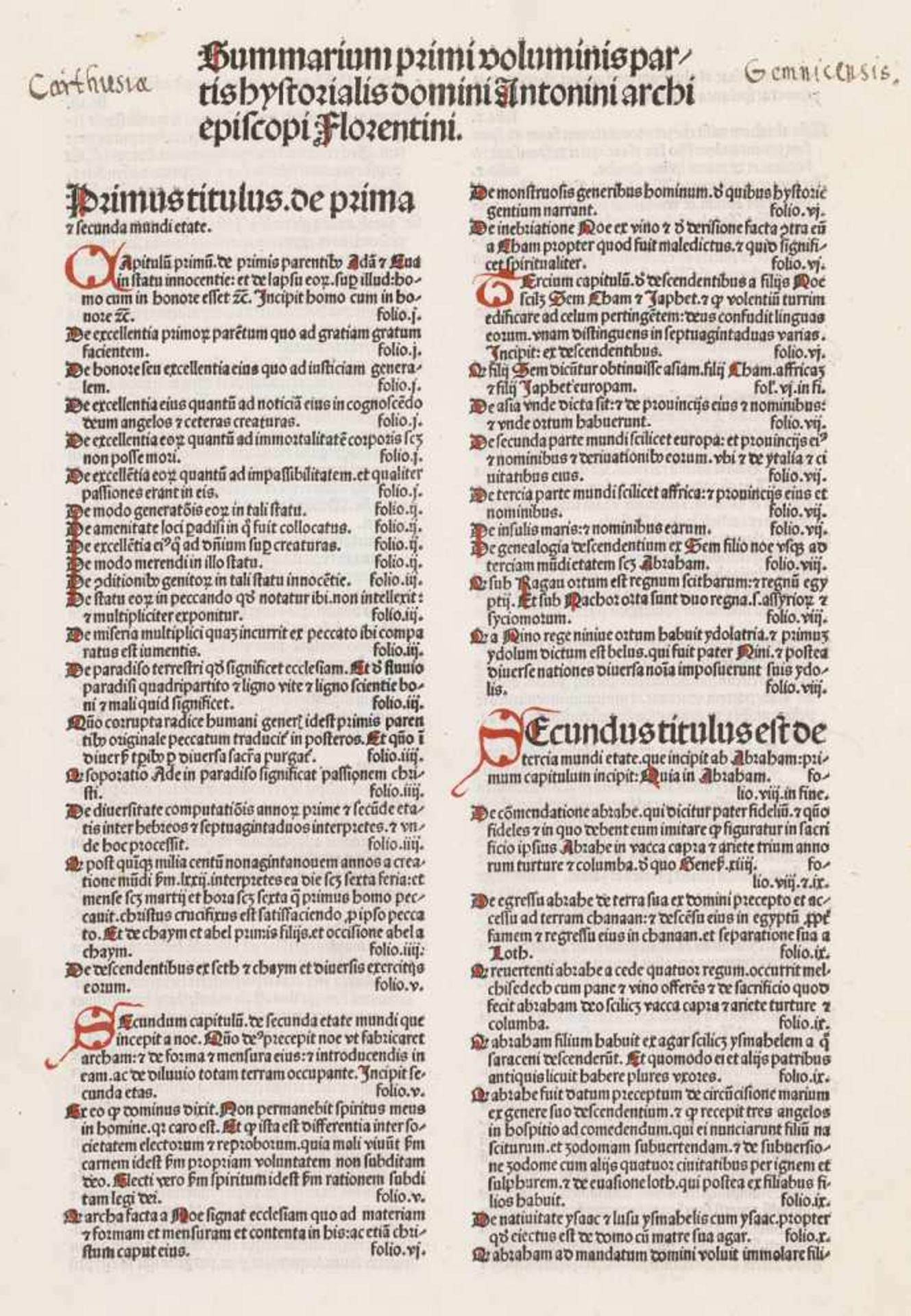 Antoninus Florentinus: Chronicon. Nürnberg: Anton Koberger, 31.VII.1484.< - Bild 2 aus 4