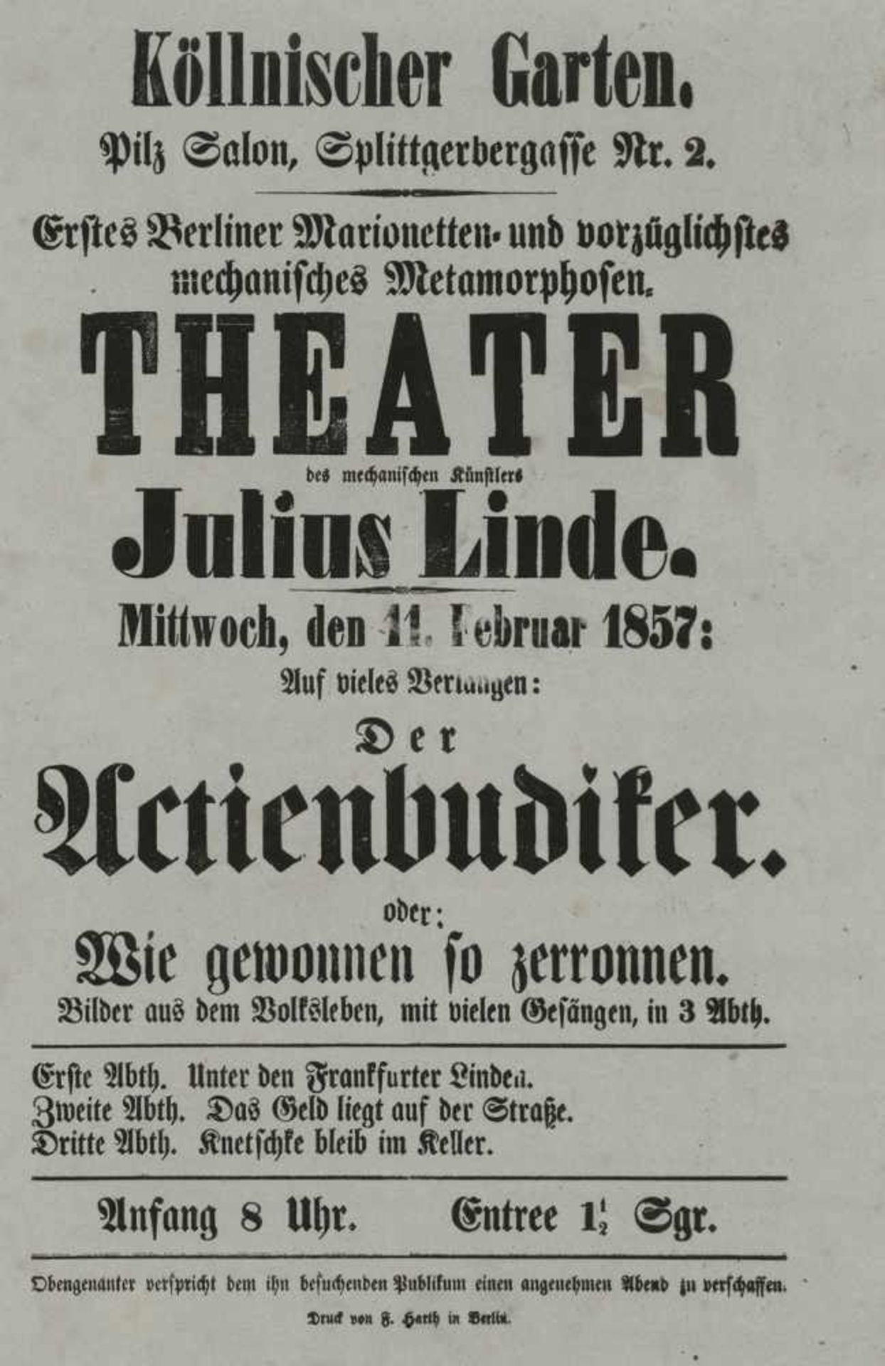 Berliner Theaterzettel: Ca. 150 Anzeige-Zettel über Theater-, Tanz-, Musik und - Image 2 of 2